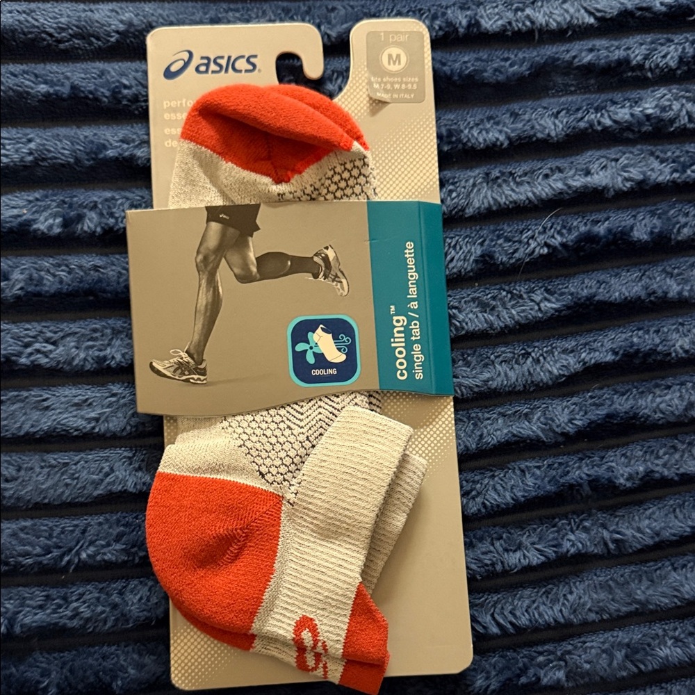 ASICS Men's Athletic Socks in Orange and White